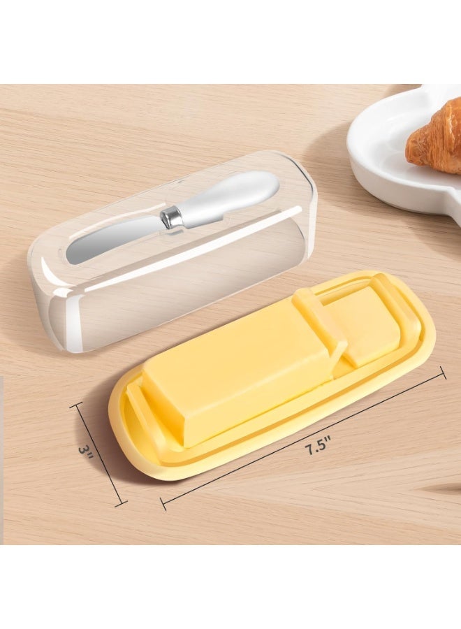 ChicAbode طبق زبدة محكم الإغلاق مع غطاء وسكين، صينية زبدة من السيليكون الآمن غذائيًا (قابلة للإزالة)، سهل الاستخدام، مناسب للفريزر وسطح المطبخ، آمن للغسل في غسالة الأطباق - Image 5